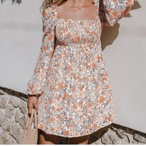 Cupshe Women's Floral Print Smocked Dress Size M